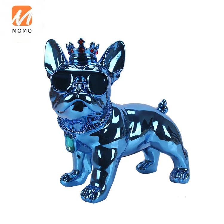 

Creative Wireless Bluetooth Audio Bulldog Portable Speaker Electronic Gift Store Electroplating Dog Ornaments