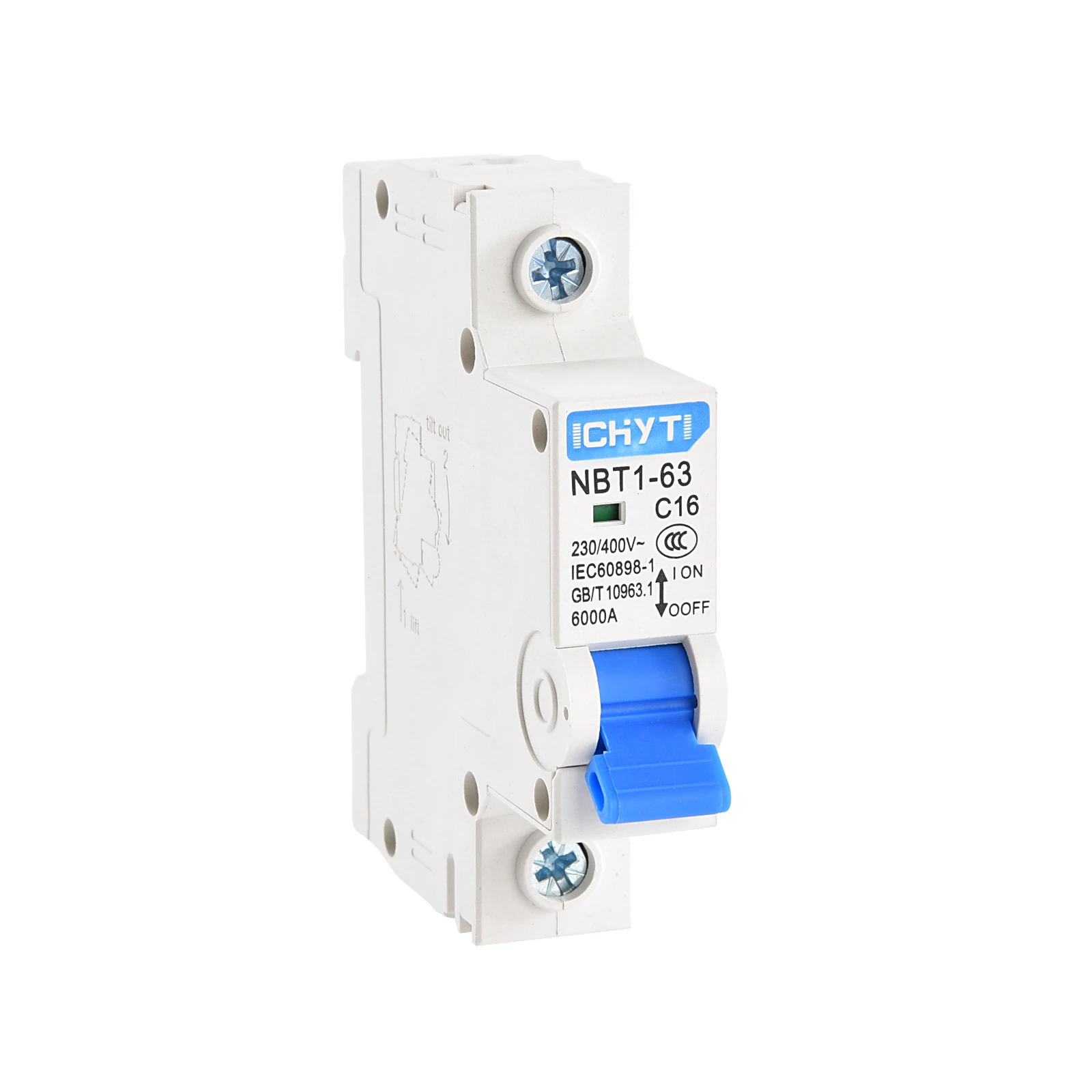 Автоматический выключатель переменного тока 1/2/3/4P 220/400 В 6 А/10 а/16 А/20 А/25 А/32 А |