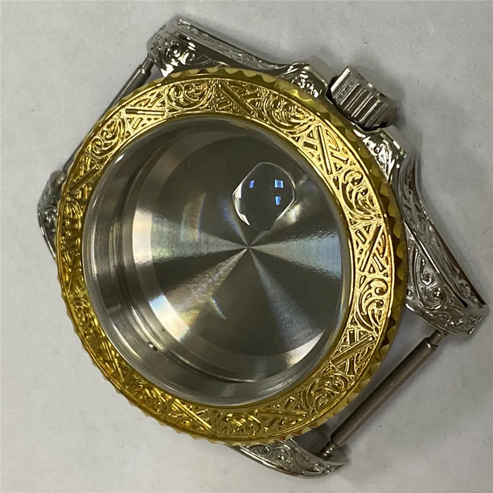 

40MM Stainless Steel Watch Case Replacement Engraved Case for ETA2836 Miyota 8215 821A Automatic Mechanical Movement