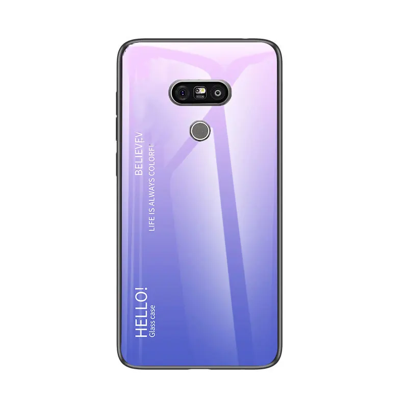 8 Чехол для телефона LG G8 G7 G6 G5 закаленное стекло противоударный чехол для LG G5 G6 G7 G8 градиентный цвет глянцевое стекло защитный чехол - Цвет: 8