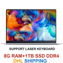 15,6 дюймовый игровой ноутбук с 8 Гб ОЗУ DDR4 1 ТБ 512G 256G 128G 64G SSD rom ноутбук ультрабук intel четырехъядерный ноутбук Win10