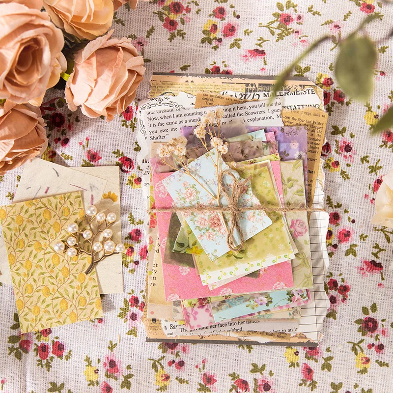 

30 PCS Watercolor Fresh Flower Pattern Scrapbooking Material Paper for Decorative Background Bookmark Making