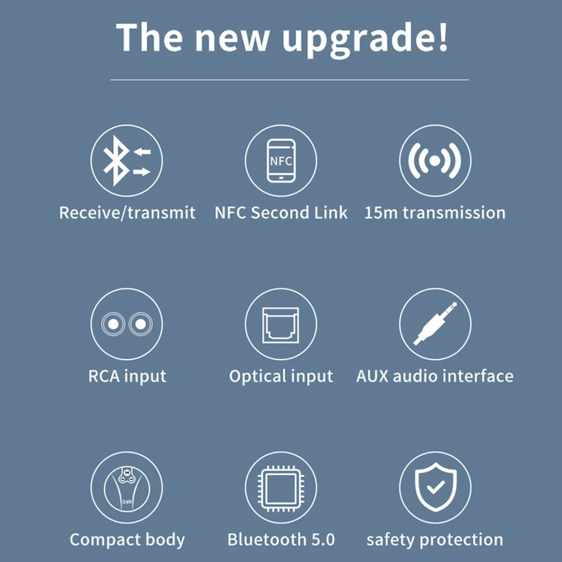 BX18 NFC Bluetooth 5 0 RCA приемник передатчик беспроводной стерео аудио адаптер с L/R 3 мм