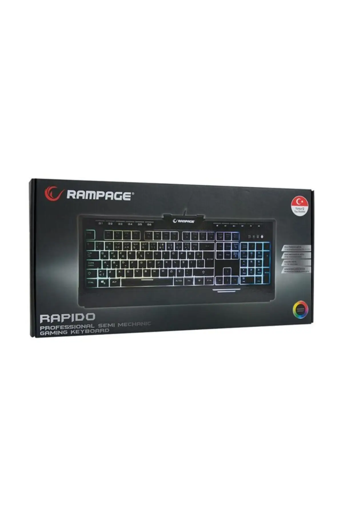 Rapıdo Plus Semi Mechanical Voice Operated Rainbow Luminous See Macros Gaming keyboard