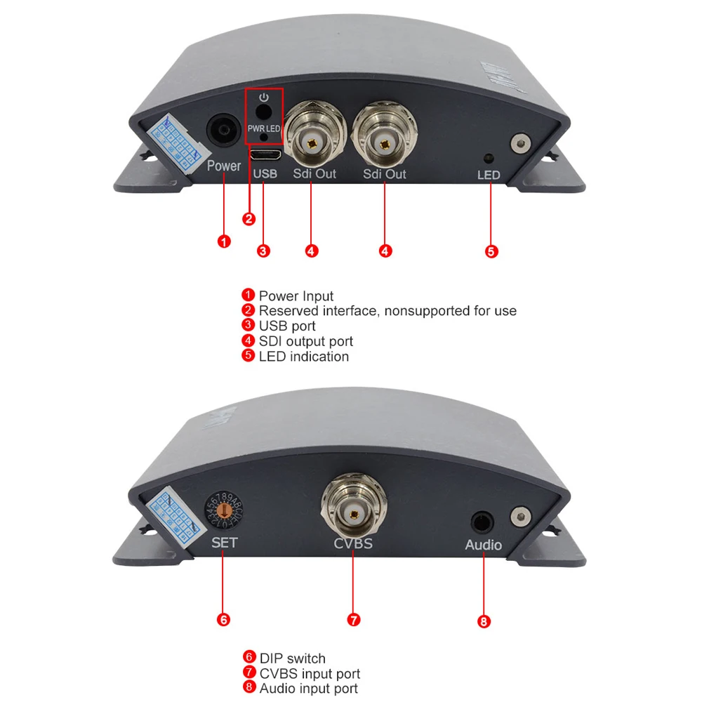 LINK-MI преобразователь CVBS в SDI с настройкой DIP Switch поддержка функции преобразования