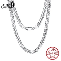 effie queen 925 sterling silver 3 657mm width over size thick diamond cut cuban link curb chain necklace for men women sc36