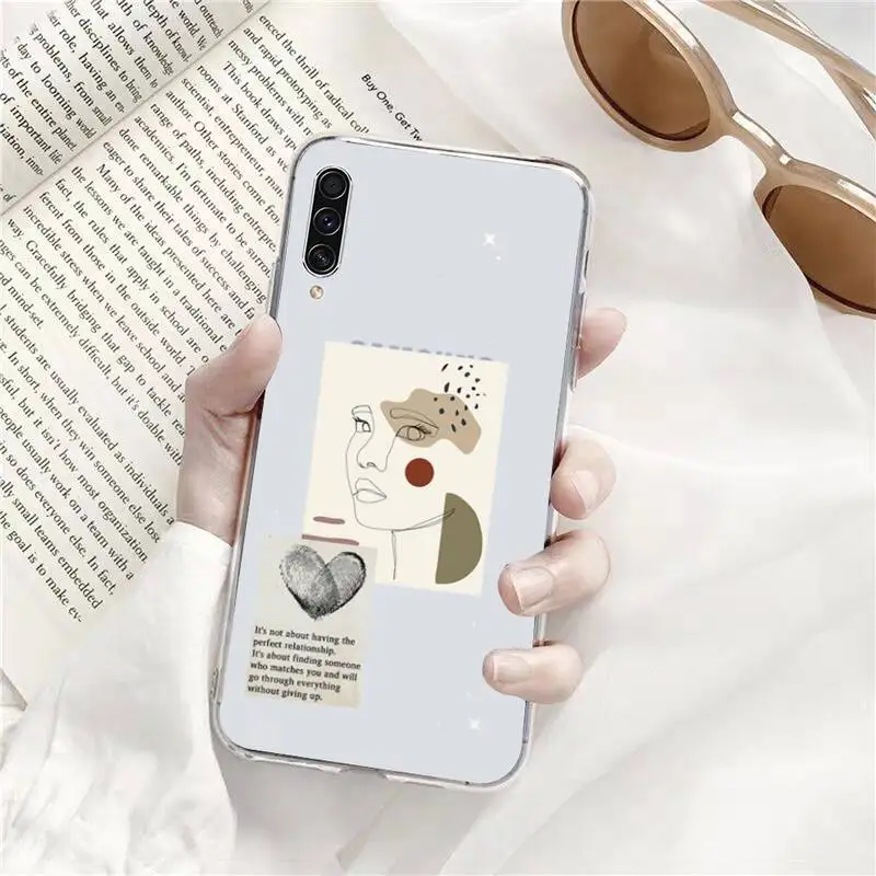 Художественный чехол для телефона с надписью на лице прозрачный Samsung s9 s10 s20 Huawei