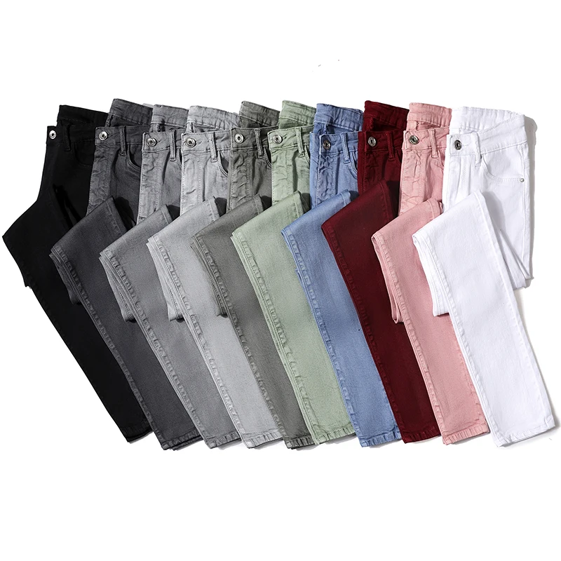 

10colors Slim fit high waist women's jeans woman girls women pencil pants female pants trousers jean denim skinny mom jeans