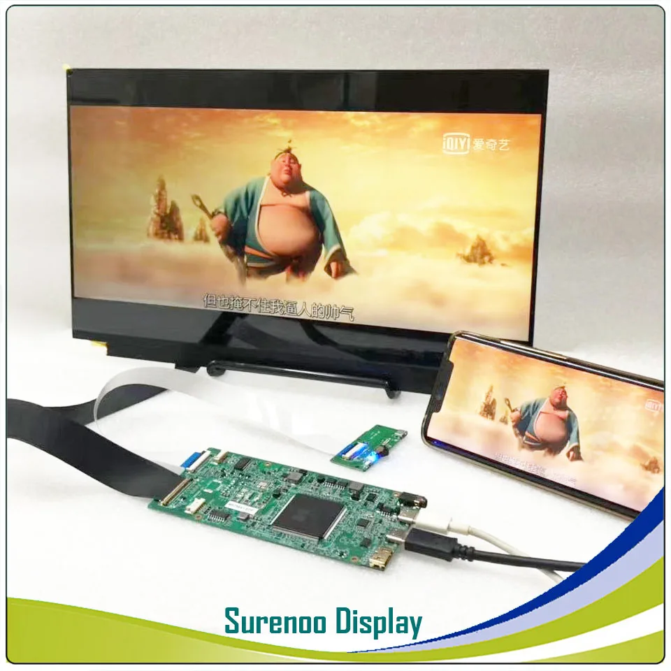 15," дюймовый 4K 3840X2160 HDMI& Type_C Однолинейный проходной ЖК-модуль монитор экран для Windows и Android кабельная проекция