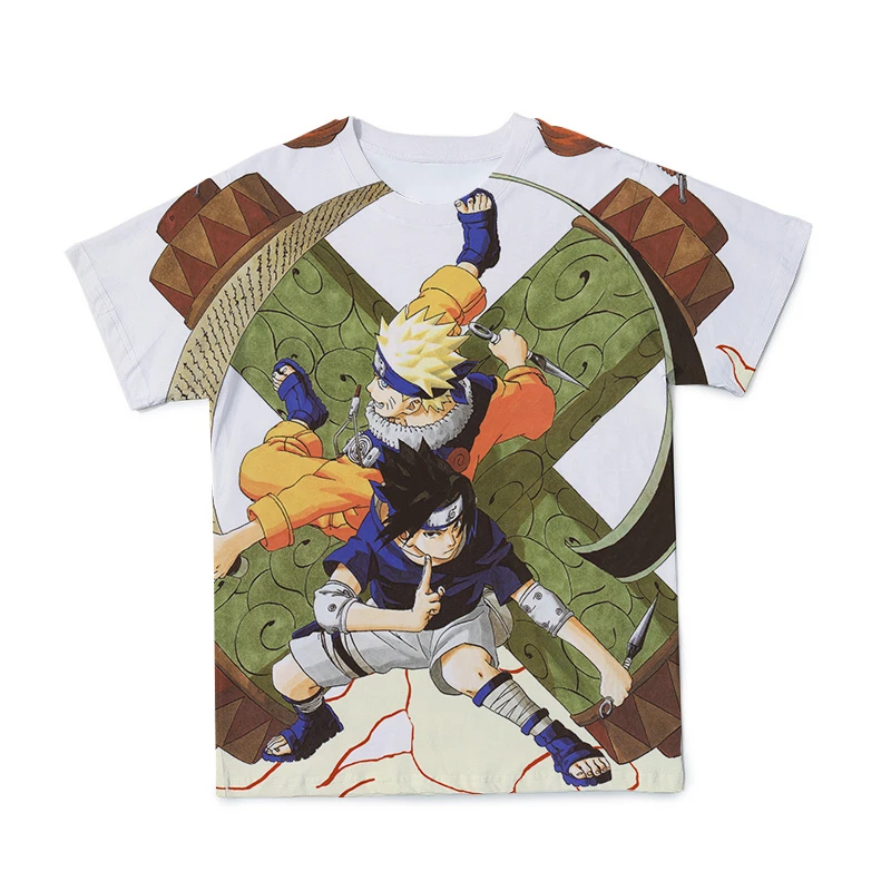

2021 3D Cartoon Anime Naruto Blood Wheel Eyes Summer New Men's Printed T-Shirt Street Punk Fashion Round Neck Can Be Customized