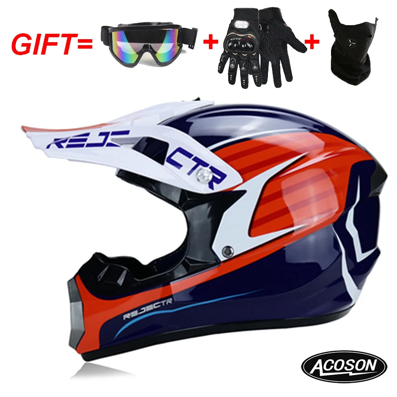 Motorcycle cross motorcycle helmet for motorcycle helmet down MTB DH off road motorcycle cross racing helmet point with goggles - Цвет: 14