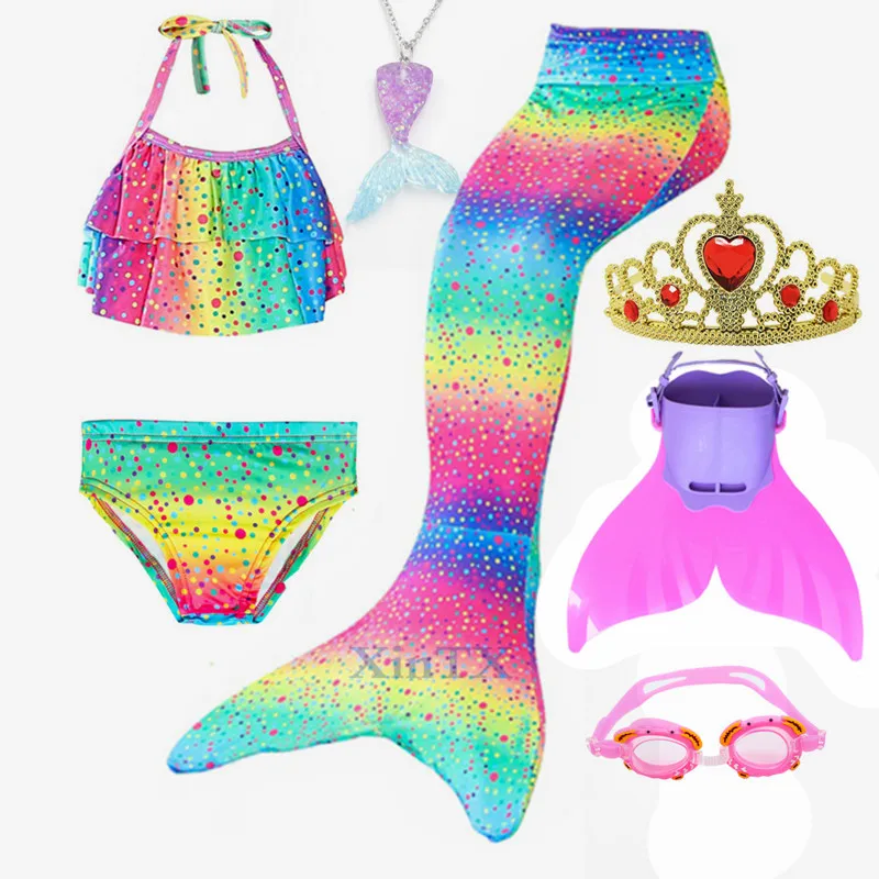 Детский костюм Русалочки купальный с хвостом 7 шт. | Тематическая одежда и