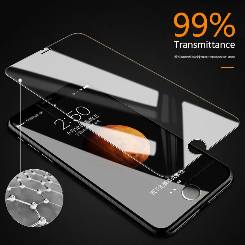 3 шт. закаленное стекло для iPhone 7 8 6 6s Plus 5 5S SE Защита экрана для iPhone X XR XS 11 Pro Max Защитная стеклянная пленка