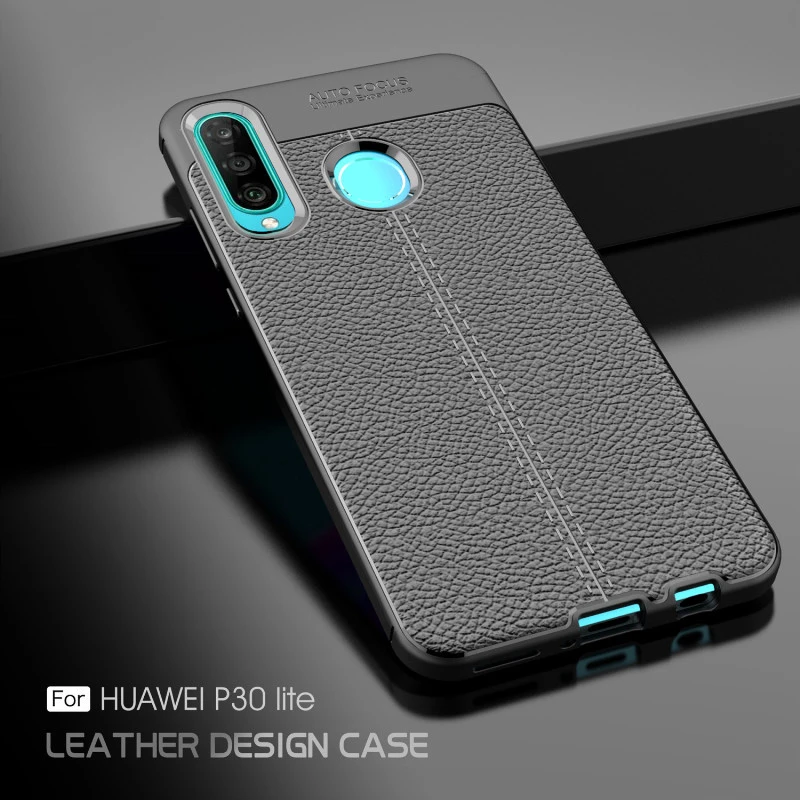 Чехол для Huawei P30 lite чехол роскошный кожаный силиконовый бампер мягкий телефона из