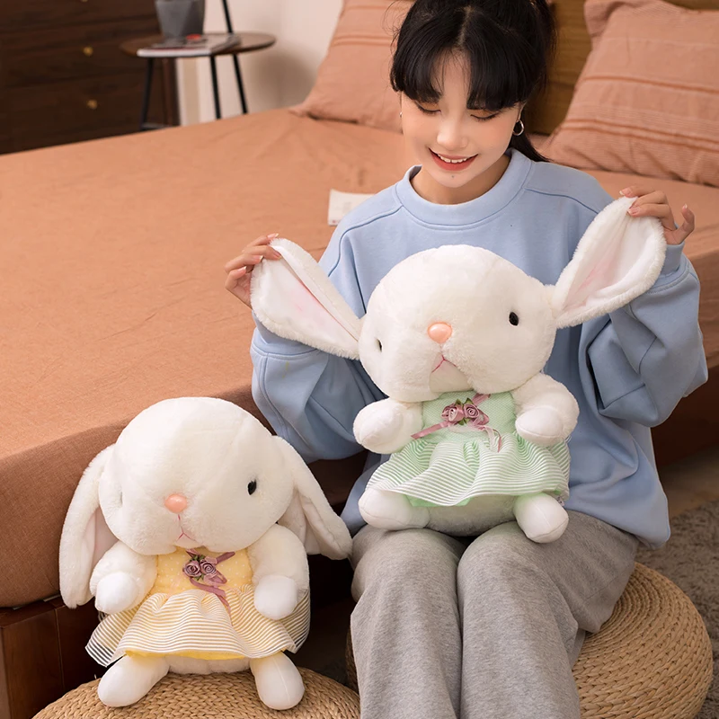 

Kawaii Bunny Plush Toys Soft Long Ears Rabbit Stuffed Animal Cartoon Pillow Cute Litter Baby Doll Birthday Gift for Girls Kids
