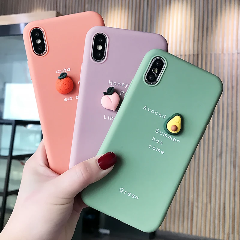 Lovebay милый 3D узор чехол для телефона для iPhone 11 Pro XS Max XR X 8 7 6 6S Plus 11 милый фруктовый авокадо Мягкий ТПУ, конфетный задний Чехол