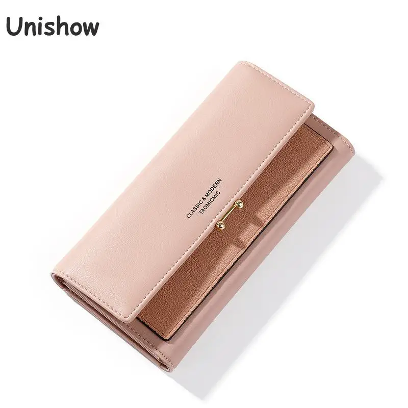 Unishow, Модный женский длинный клатч, кошелек, большая емкость, кошельки, женский кошелек, Дамские кошельки, Карманный держатель для карт, Carteras