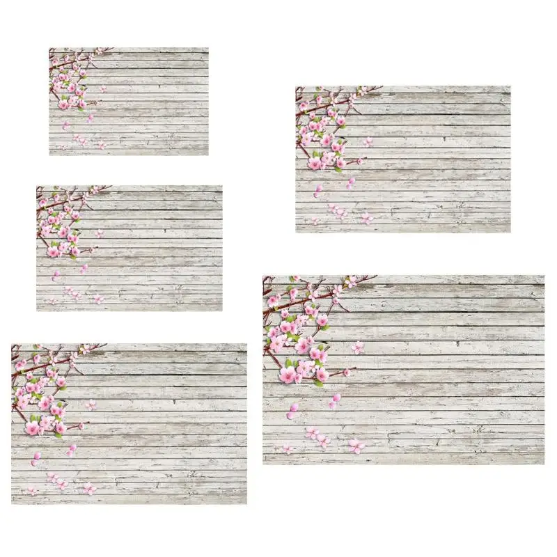 Фон для фотосъемки с изображением деревянных досок и цветов различные