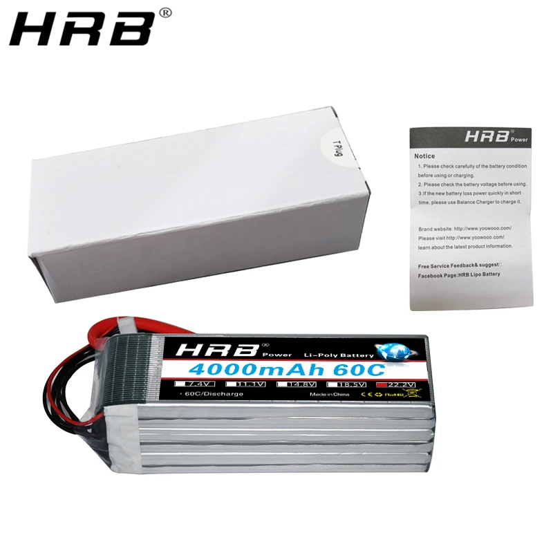 аккумулятор hrb 222 v 4000mah lipo 6s xt60 deans t xt90 ec5 trx для м
