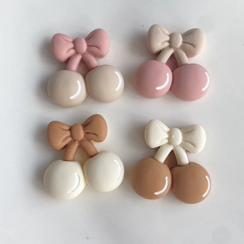 

10Pcs/lot Simulation Cherry Flatback Resin Cabochon Scrapbooking Crafts Kawaii Accessories DIY Hair Bows Center Decoration 24mm