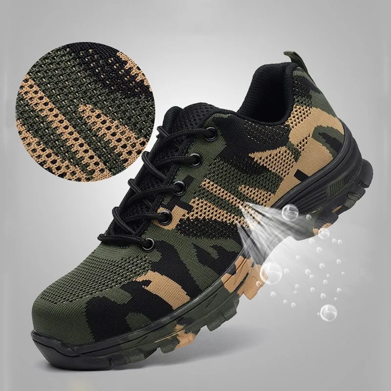 

new Work Sneakers Indestructible Ryder Shoes Men And Women Steel Toe Air Safety Boots Puncture-Proof Breathable Shoes