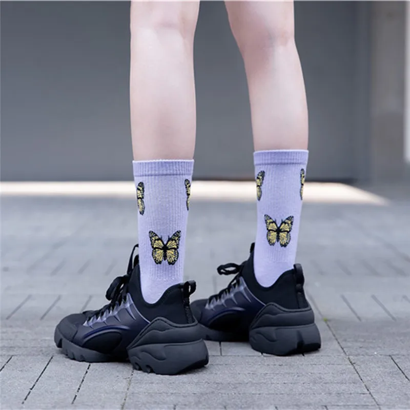 

New Butterfly Socks Women Streetwear Harajuku Crew Women Socks Fashion Dropshipping Supply Beautiful Sox Butterfly