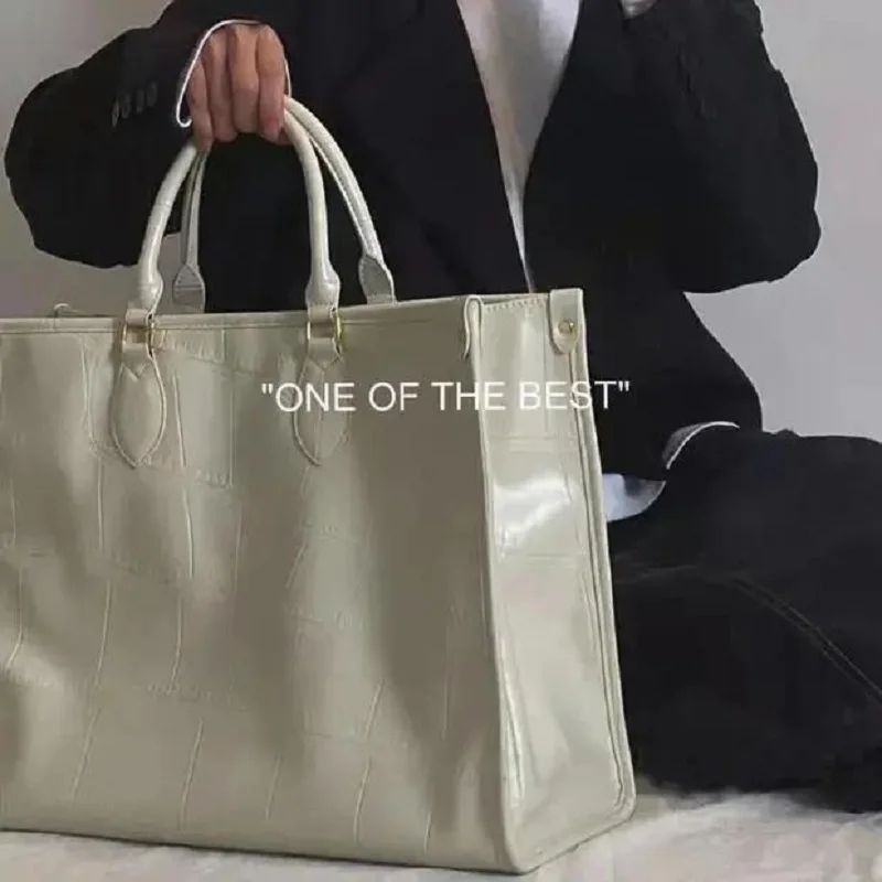 Brand design niche Net Red Trendy Fashion Minimalist Crocodile Pattern Tote Bag Single Shoulder Large Capacity Female |