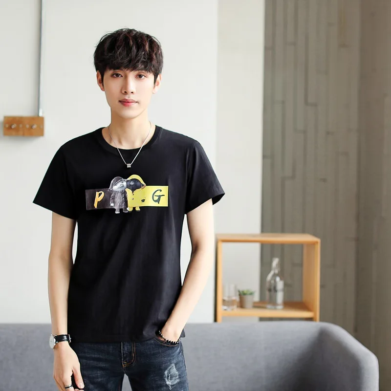 

Summer new women's street letter characters print loose short-sleeved T-shirt
