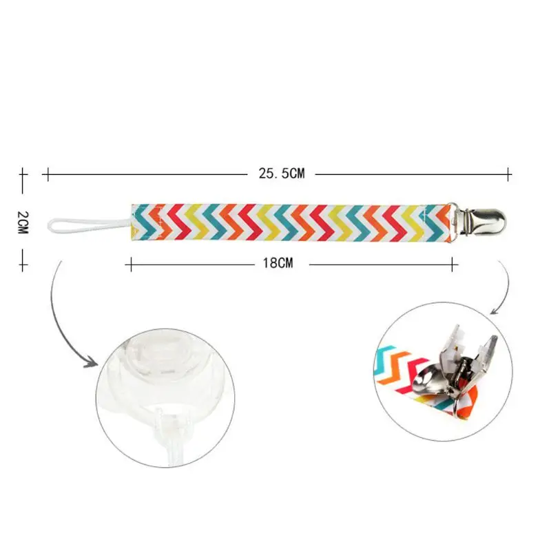 

4 Pack Baby Dummy Clip Pacifier Strap Holder Multicoloured Washable Soother Clip Chain with Unique 2-Sided Stylish Design for Un
