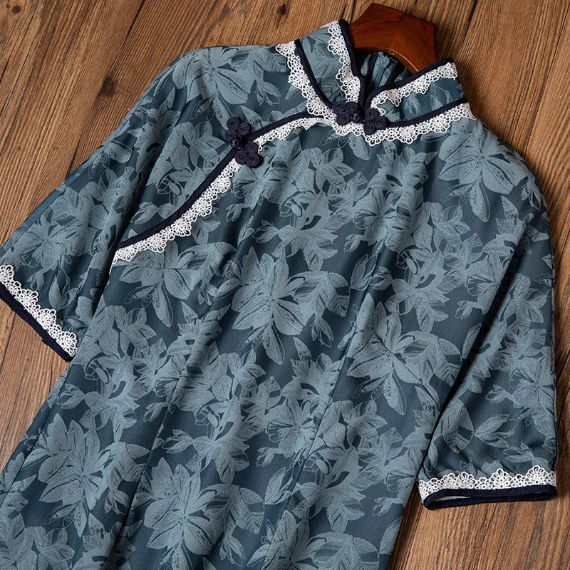 2019 новые женские жаккардовые платья qipao осенние достойные китайские стильные