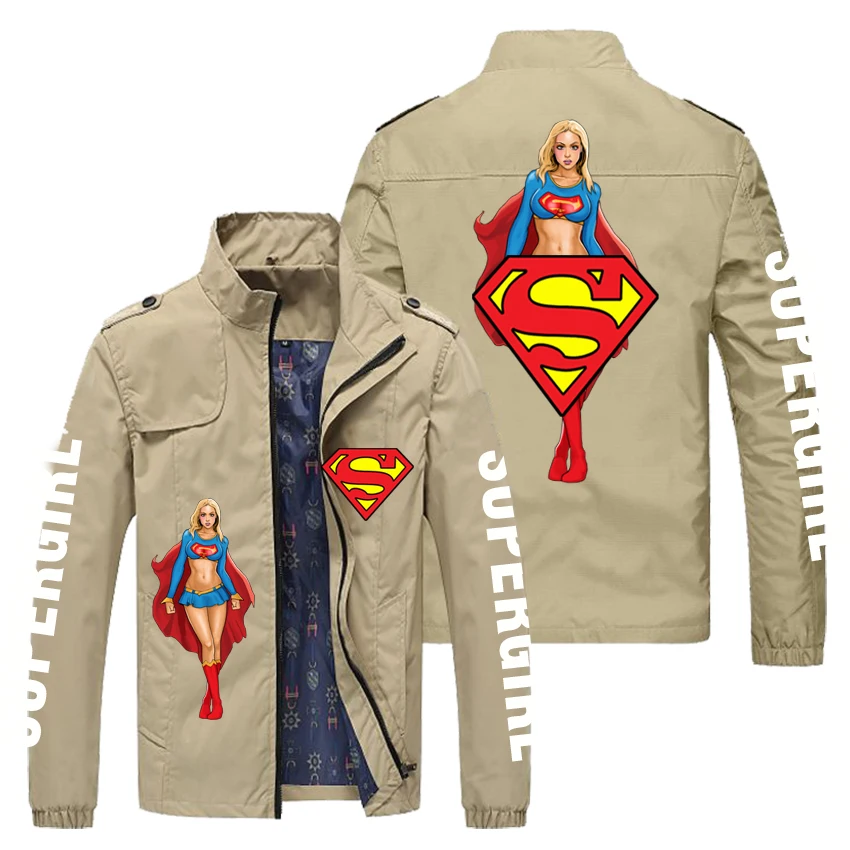 

New style stand-up collar mermaid LOGO customized menâ€™s breathable polyester jacket, casual Harajuku street top