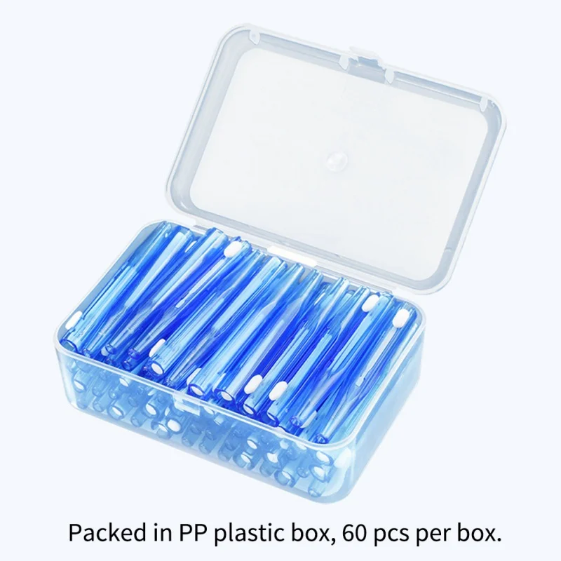 

60 Pcs Push-Pull Interdental Brush Gum Interdental Tooth Brush Orthodontic Wire Brush Toothbrush Oral Care Toothpick