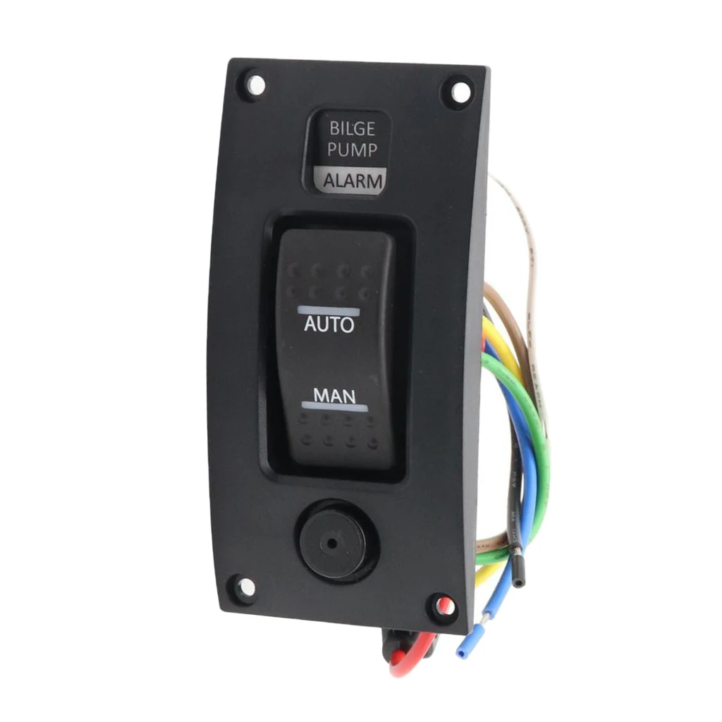 

3-Way Bilge Pump Switch Panel (Automatic-Off-Manual) 12v w/ Alarm for Boat RV Yacht