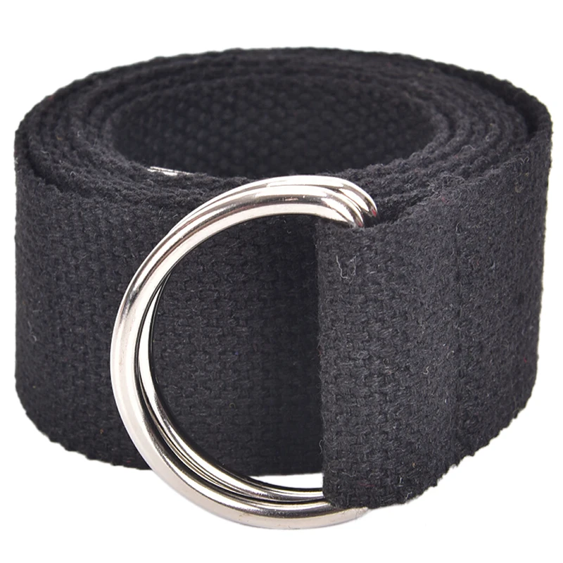 

Double Grommet Hole Buckle Belt Wide Canvas Web Belt Female Male Waist Strap Belts for Women Men Jeans