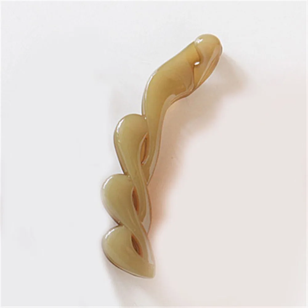 

5pcs Fashion Banana Hair Clip Toothed Ponytail Holder Strong Tension Hair Claw (Blue + Khaki + Brown + Dark Purple + Peach
