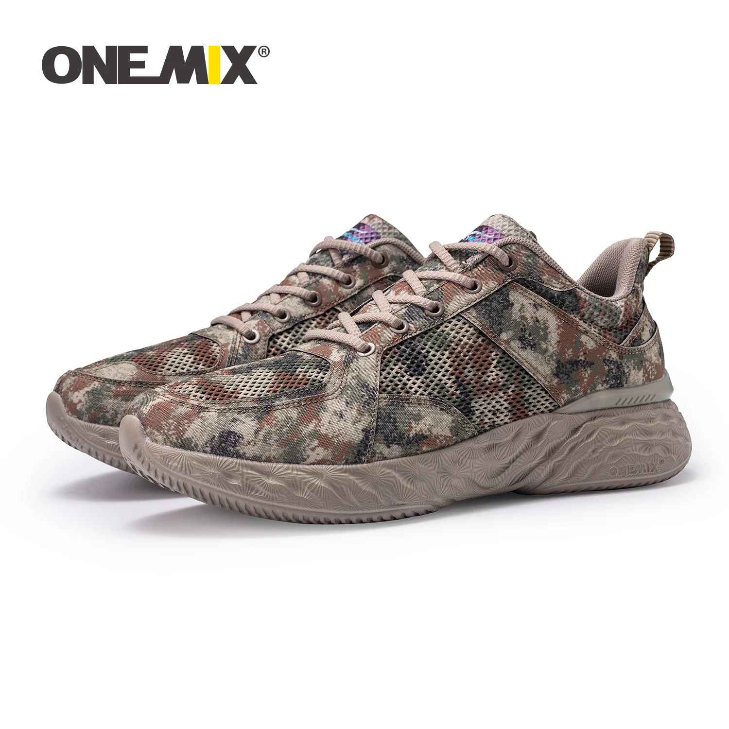 ONEMIX 2023 New Style Military Training Sneakers for Men Soft Army Sports Shoes Breathable Mesh Camouflage Walking Shoes