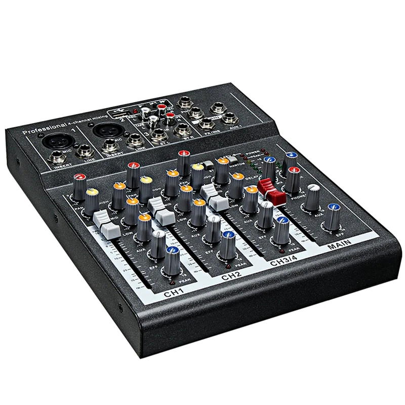 Мини Портативный аудио микшер с USB DJ звук микшерный пульт MP3 Jack 4 канала караоке 48 в