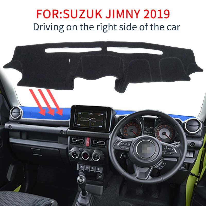 Для Suzuki Jimny коврик для приборной панели Противоскользящие коврики для приборной панели Защита от солнца коврик для приборной панели аксессуары для ковров черный - Название цвета: AUUK  19JIMNY MAT