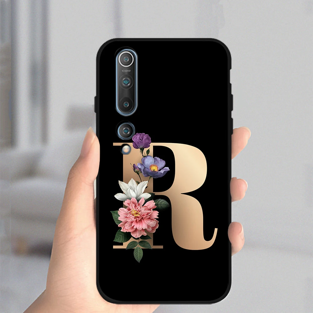 

Flower Letter Case For Xiaomi Redmi Note 10 9 8 7 8T 9T Pro 9S K40 MI Note 11 10 9 T 10S Pro Lite Poco M3 X3 F3 Soft TPU Fundas