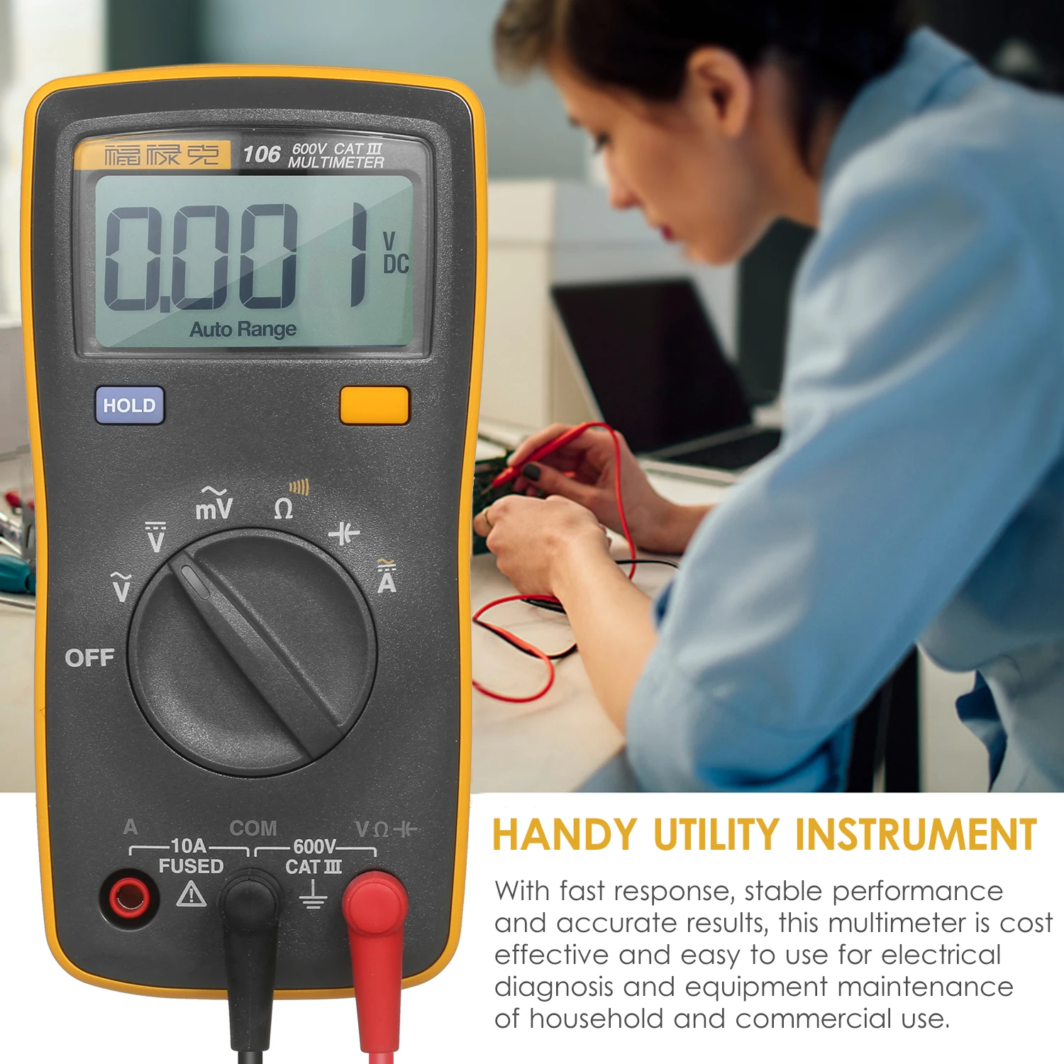 Цифровой мультиметр Fluke 106 F106 600 В 10 А | Инструменты