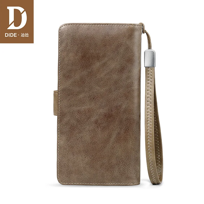 DIDE винтажный деловой клатч Сумки из натуральной кожи кошельки на молнии и