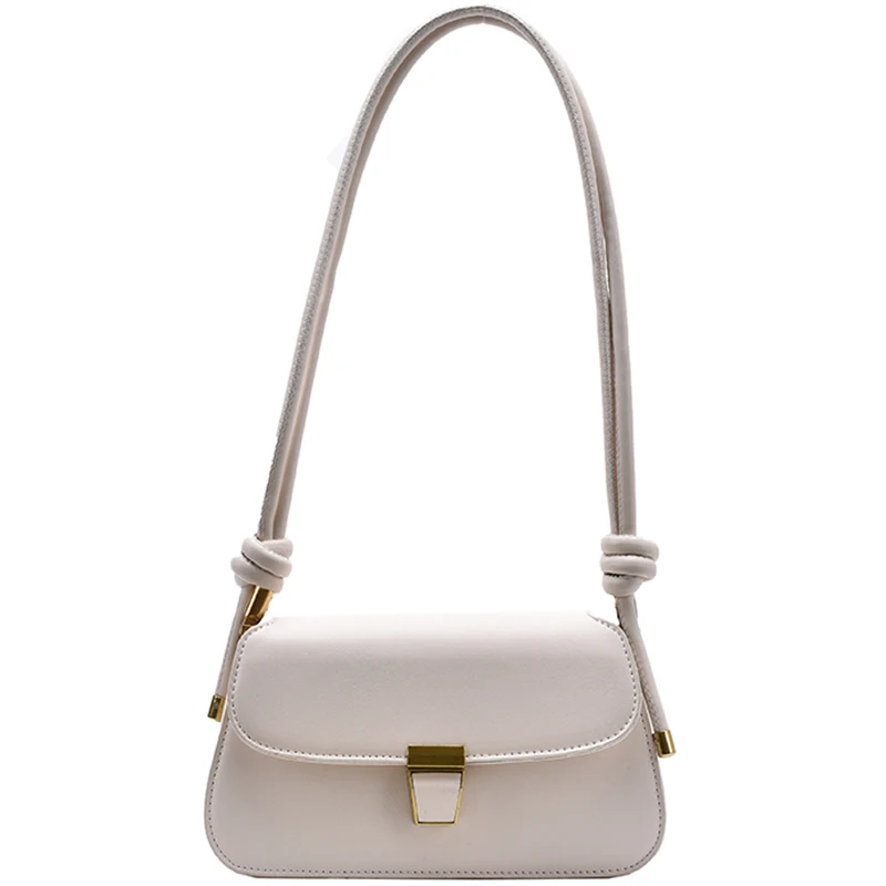 

Solid Color PU Leather Shoulder Bags For Women 2020 Lock Handbags Small Travel Hand Bag Lady Fashion Bags