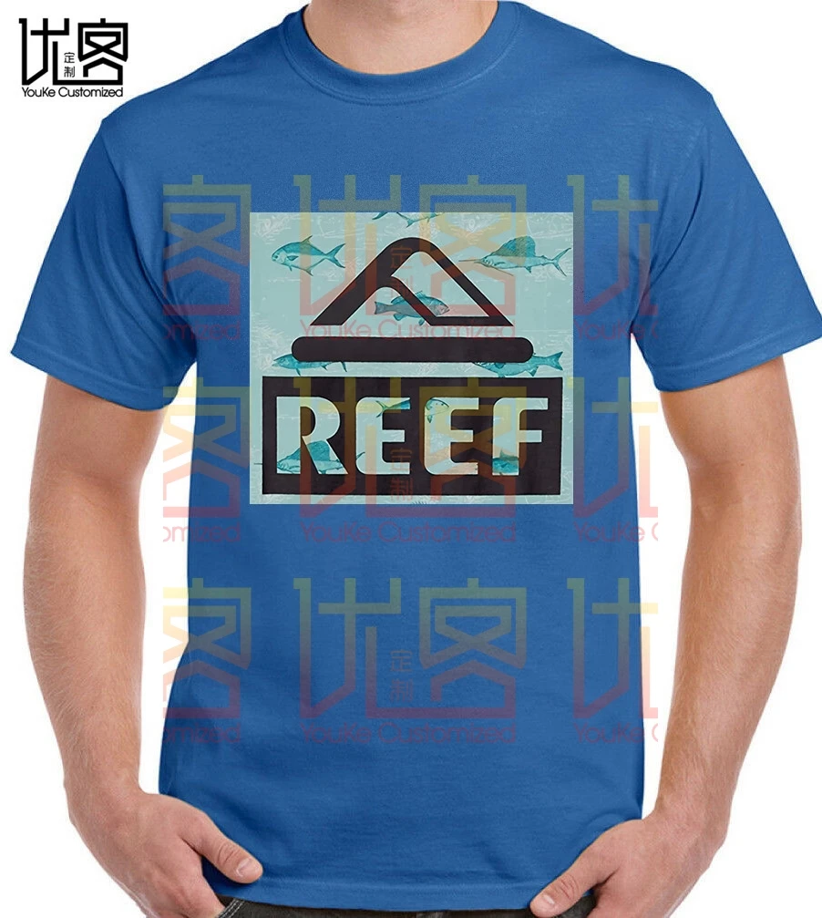 Мужская футболка с логотипом Reef коротким рукавом забавным принтом свободная