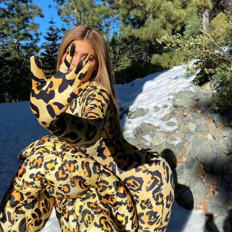 

Leopard Printed Women's Jumpsuits Slim Spring 2021 New Tight Night Club Clubwear Long Sleeve Sexy Jumpsuit Women Skinny Hot