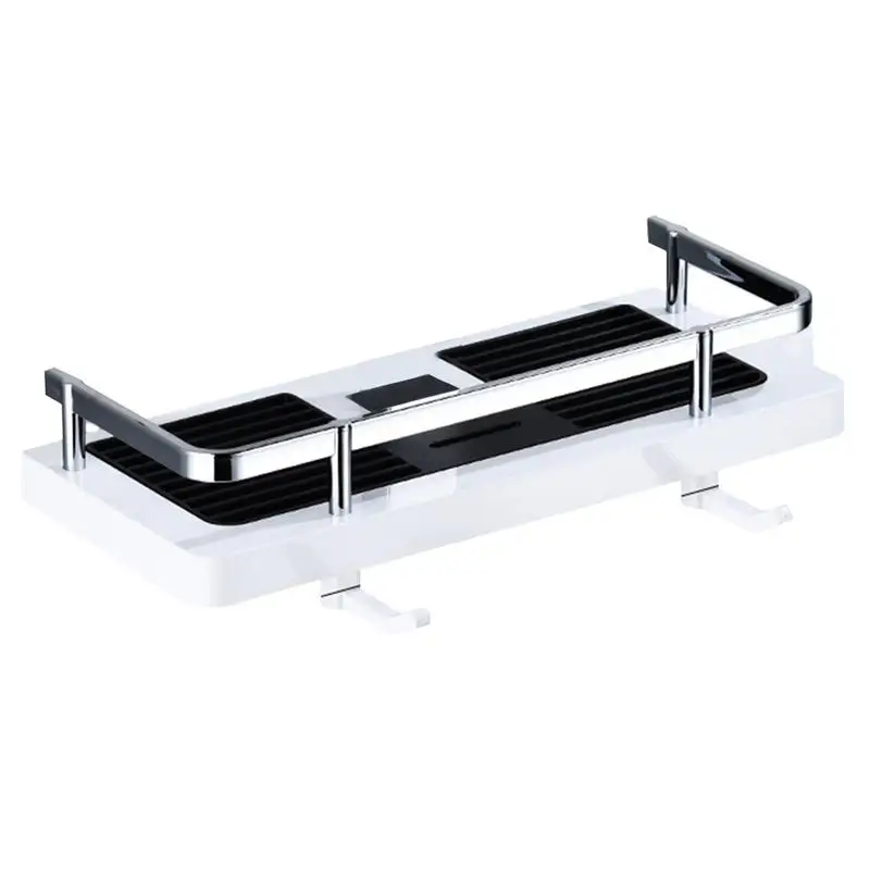 

Bathroom Storage Rack Organizer Lifting Rod Shower Head Holder Shampoo Tray Stand Draining Shelves No Drilling Waterproof