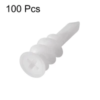 uxcell 100pcs white plastic drywall hollow wall anchors expansion pipe 13x42mm for manual or electric tools