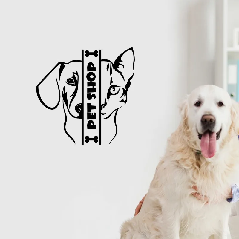 Парикмахерская наклейка для собак магазин домашних животных настенные наклейки