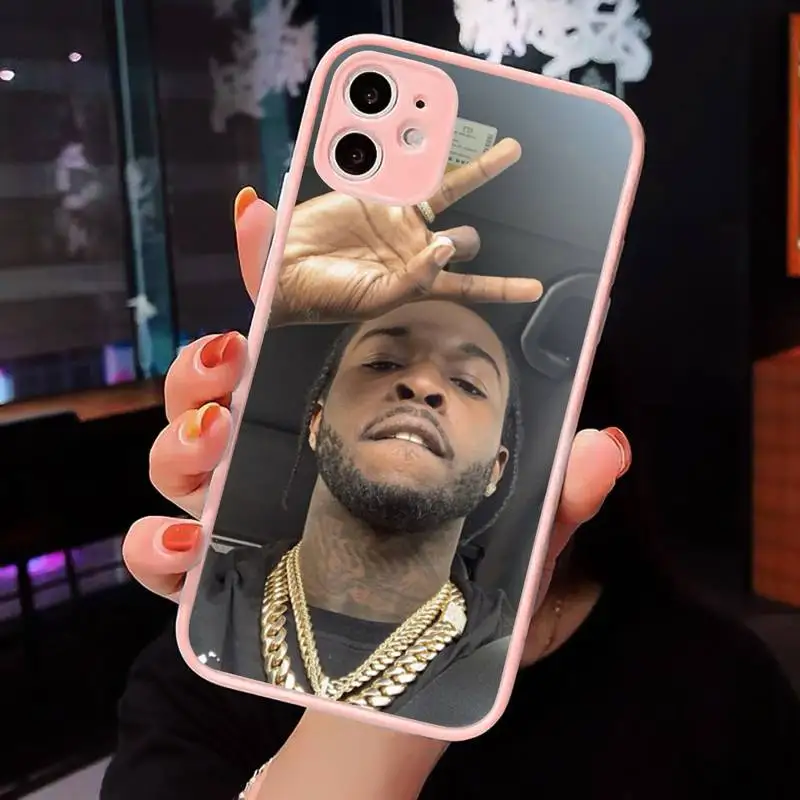 

Rapper Pop Smoke usa boy Phone Case For iPhone 12 11 Mini Pro XR XS Max 7 8 Plus X Matte transparent Pink Back Cover