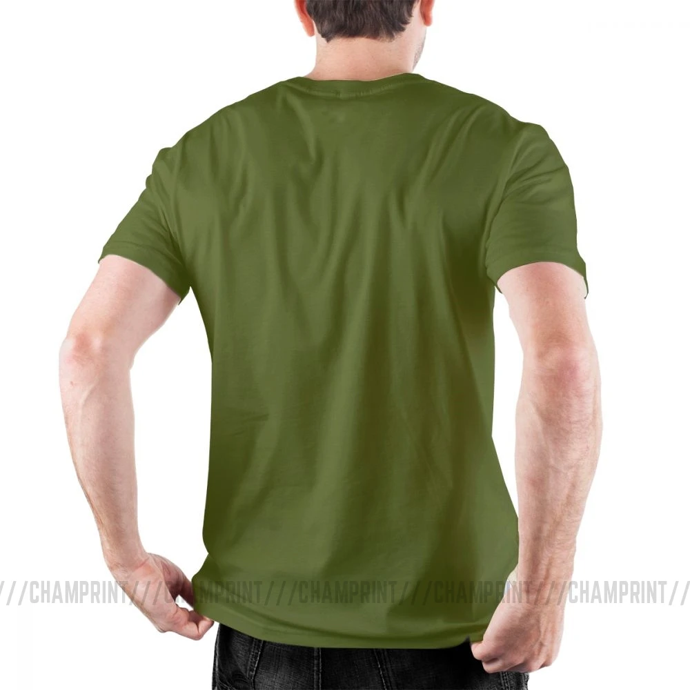 Мужская Винтажная футболка с коротким рукавом и круглым вырезом из хлопка -