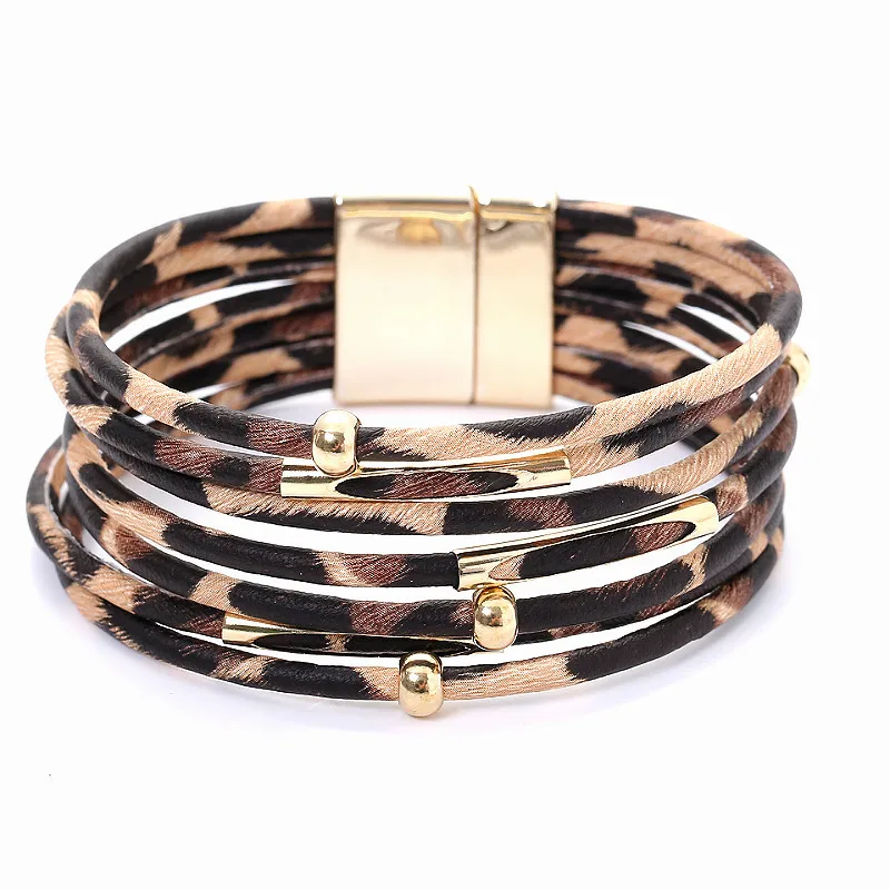 

Leopard Print Bracelet for Women Magnetic Clasp Bracelet for Women